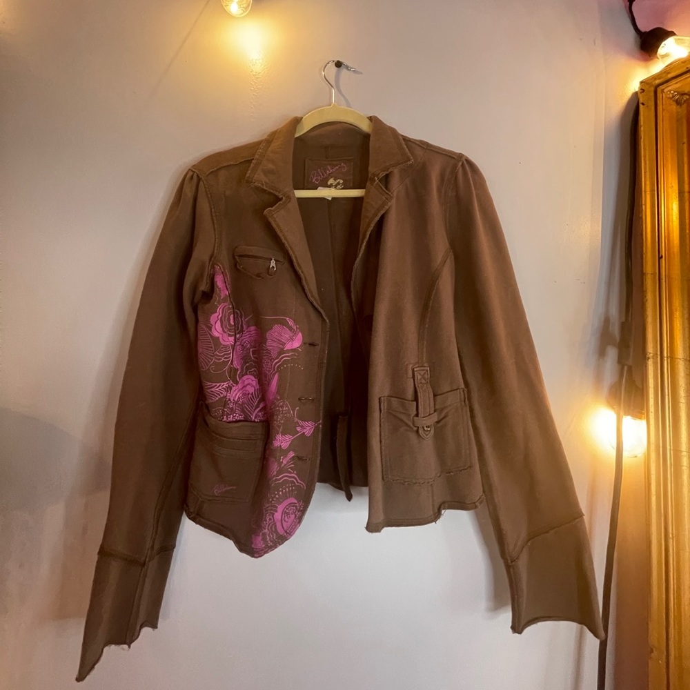 Billabong Vintage Brown Sweatshirt Blazer